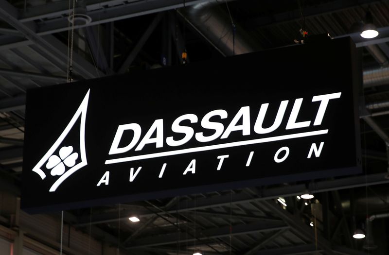&copy; Reuters. A Dassault Aviation logo is pictured during EBACE in Geneva