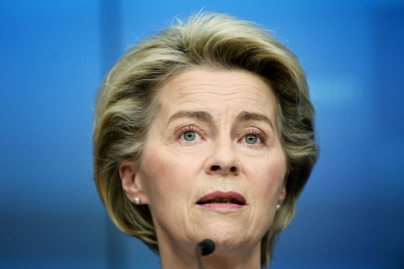 &copy; Reuters. FOTO DE ARCHIVO: La presidenta de la Comisión Europea, Ursula von der Leyen, en Bruselas