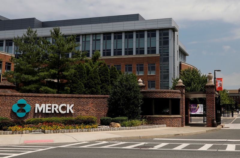 &copy; Reuters. The Merck logo is seen at a gate to the Merck &amp; Co campus in Rahway, New Jersey, New Jersey