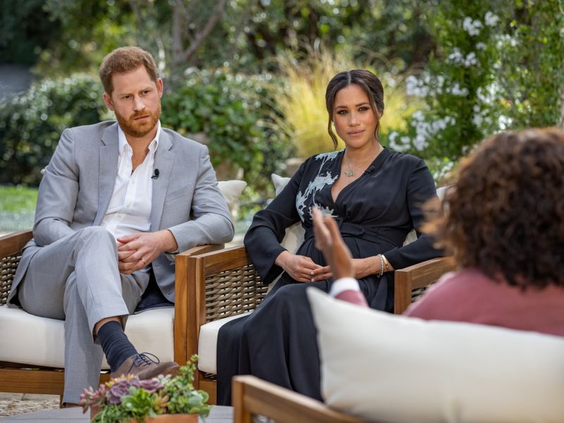 &copy; Reuters. Meghan and Harry give interview to Oprah Winfrey