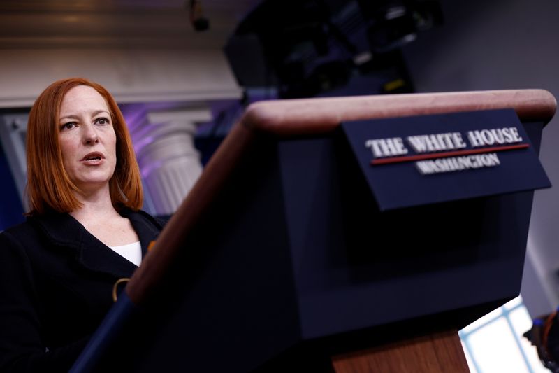 &copy; Reuters. La portavoce della Casa Bianca Jen Psaki