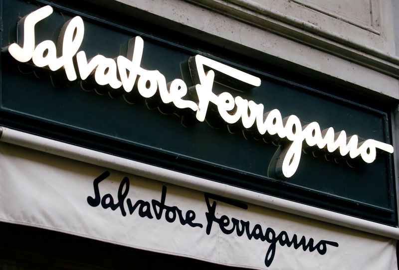 &copy; Reuters. FILE PHOTO: Italian luxury fashion house Salvatore Ferragamo&apos;s logo is seen at a store in Zurich