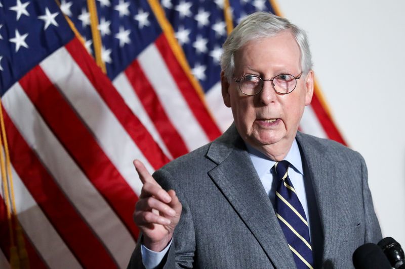 &copy; Reuters. U.S. Senate Minority Leader McConnell speaks to reporters on Capitol Hill in Washington