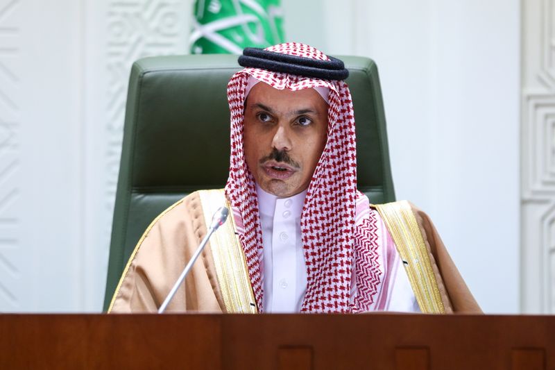 &copy; Reuters. Saudi Arabia&apos;s Foreign Minister Prince Faisal bin Farhan Al Saud attends a meeting with Russia&apos;s Foreign Minister Sergei Lavrov in Riyadh