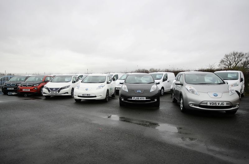 &copy; Reuters. View of an electric car garage in Leyland