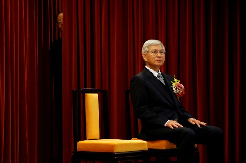 &copy; Reuters. New Central Bank Governor Yang Chin-long attends the inauguration ceremony in Taipei