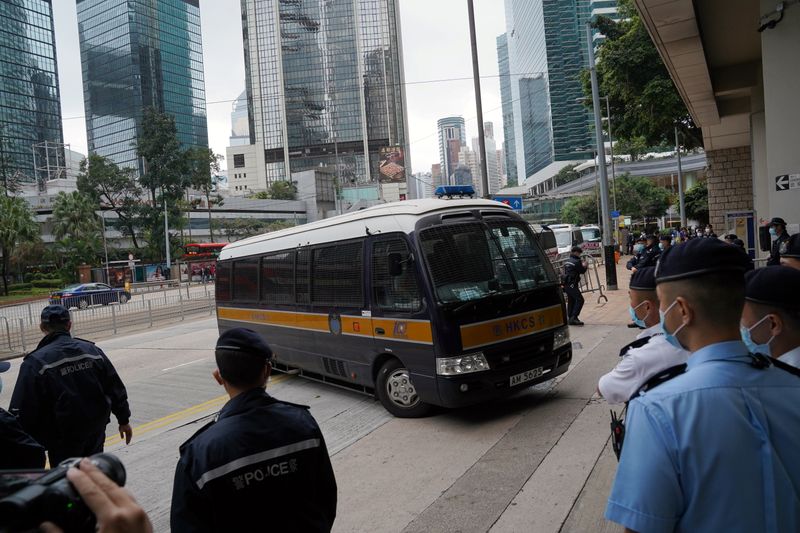 © Reuters. Court hearing on the appeal against the bail release of activists in Hong Kong