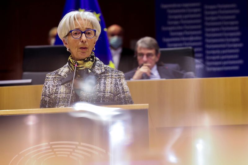 &copy; Reuters. FILE PHOTO: ECB President Lagarde attends a plenary session at the European Parliament in Brussels