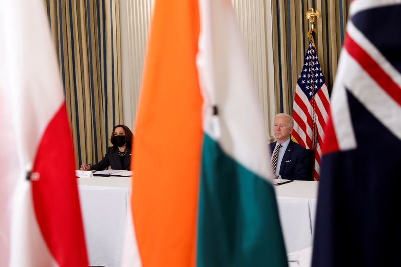 &copy; Reuters. البيت الأبيض: بايدن ناقش التحديات الصينية مع زعماء الهند واليابان وأستراليا