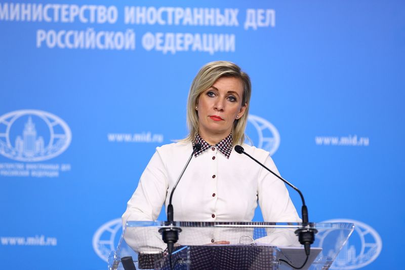 &copy; Reuters. Russia&apos;s Foreign Ministry spokeswoman Zakharova attends a weekly news briefing in Moscow