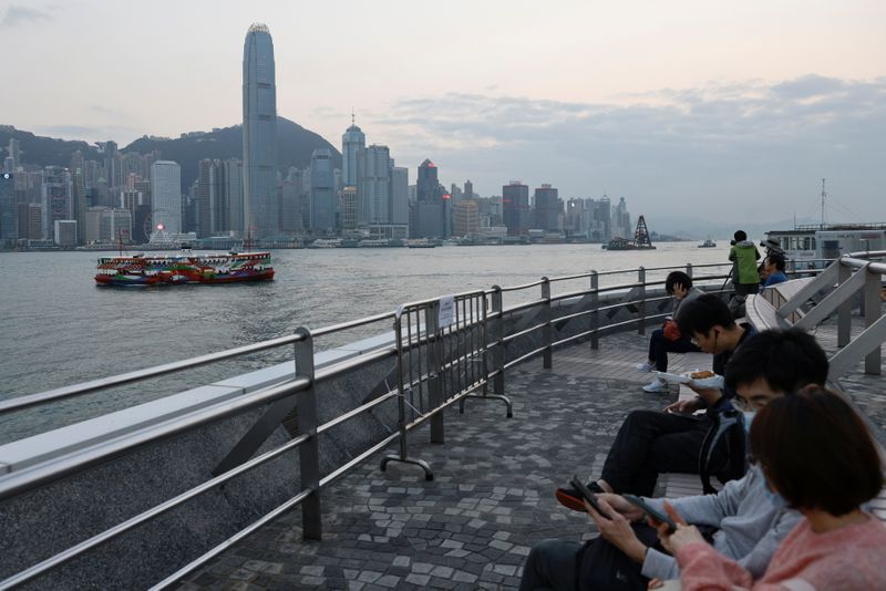 &copy; Reuters. General view of the central financial district during sunset, in Hong Kong