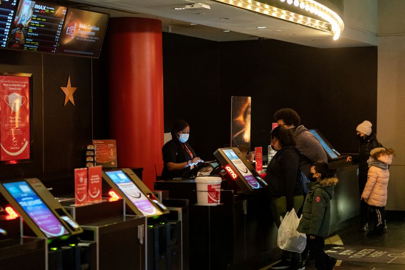 &copy; Reuters. FILE PHOTO: Movie theatres opening in New York City