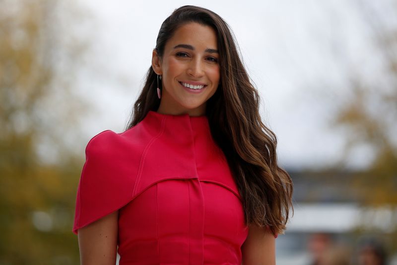 &copy; Reuters. Former U.S. Olympic gymnast Aly Raisman stands for a photo after attending an Apple special event at the Steve Jobs Theater in Cupertino, California