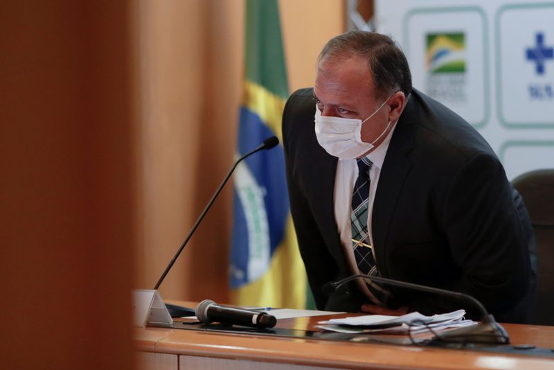 &copy; Reuters. Ministro da Saúde, Eduardo Pazuello, concede entrevista coletiva em Brasília