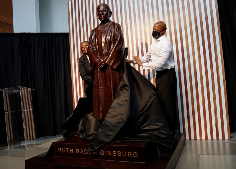 Larger-than-life statue of Ruth Bader Ginsburg erected in her native ...