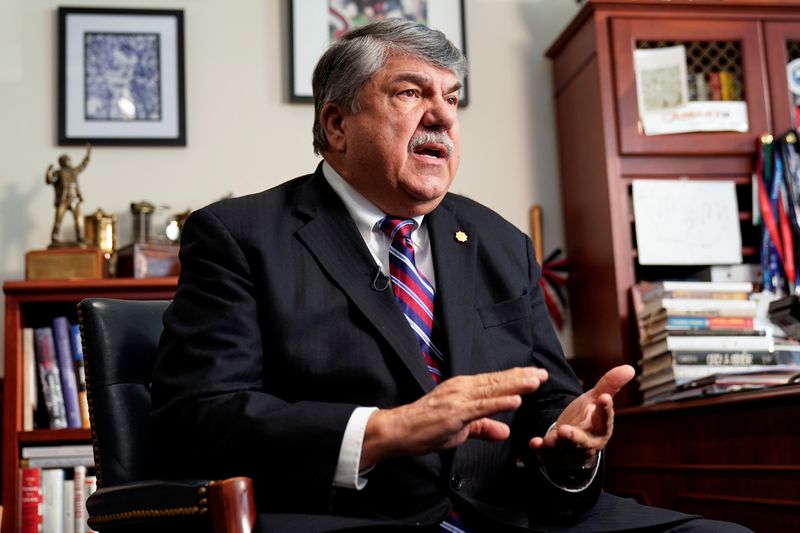 &copy; Reuters. President of the AFL-CIO Richard Trumka speaks about his role in securing labor protections in the USMCA trade agreement in Washington