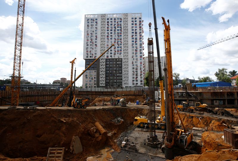 &copy; Reuters. A general view shows the construction site of a residential compound that is being built by the real estate company Krost, in Moscow