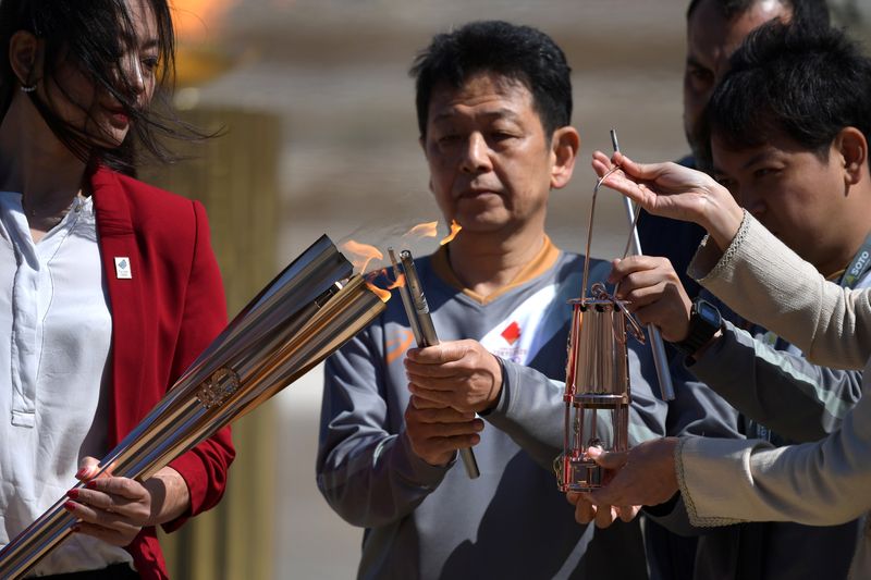 &copy; Reuters. Olympics - Olympic Flame Handover Ceremony