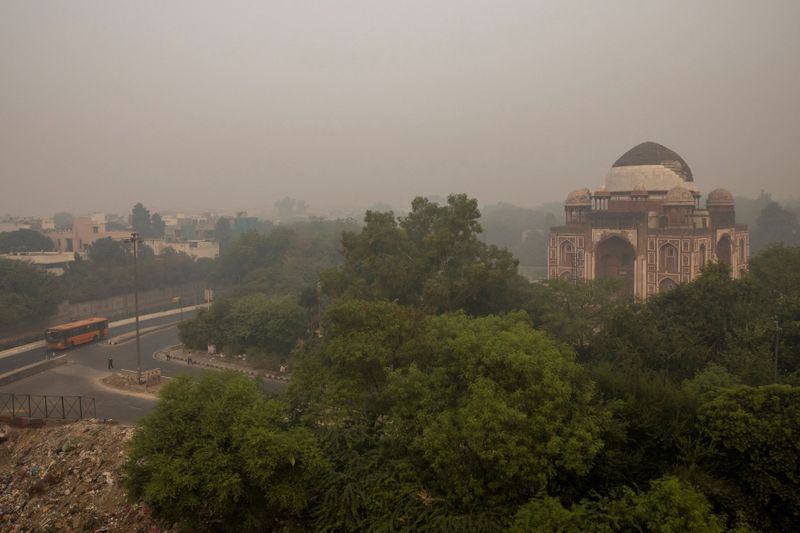 &copy; Reuters. FILE PHOTO: A residential area is seen shrouded in smog in New Delhi, India