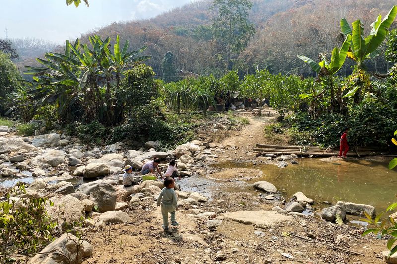 &copy; Reuters. Child walks towards a nature protection zone at Mandian village