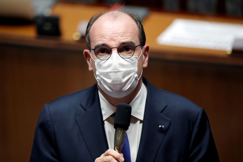 &copy; Reuters. Primeiro-ministro da França, Jean Castex, no Parlamento