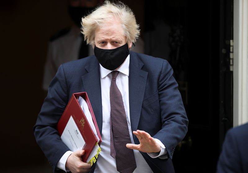 &copy; Reuters. Britain&apos;s Prime Minister Boris Johnson leaves Downing Street in London