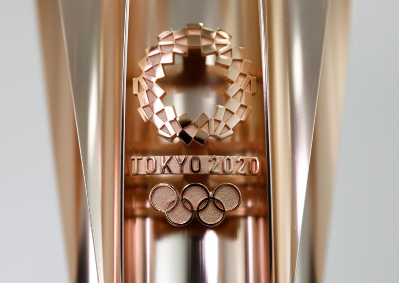 &copy; Reuters. The Olympic torch of the Tokyo 2020 Olympic Games is displayed in Tokyo