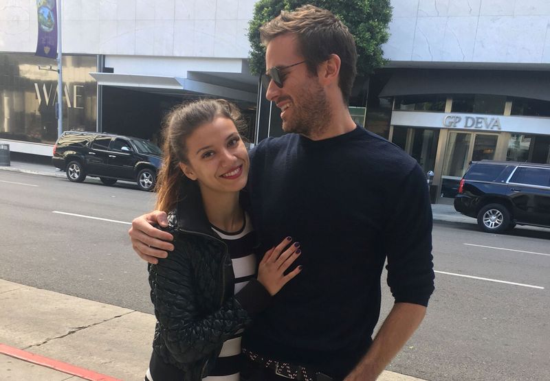 © Reuters. Handout photo shows a woman who identified herself only as Effie stands next to U.S. actor Armie Hammer