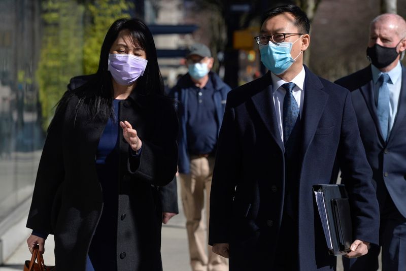 &copy; Reuters. Huawei Technologies Chief Financial Officer Meng Wanzhou leaves court on a break in Vancouver