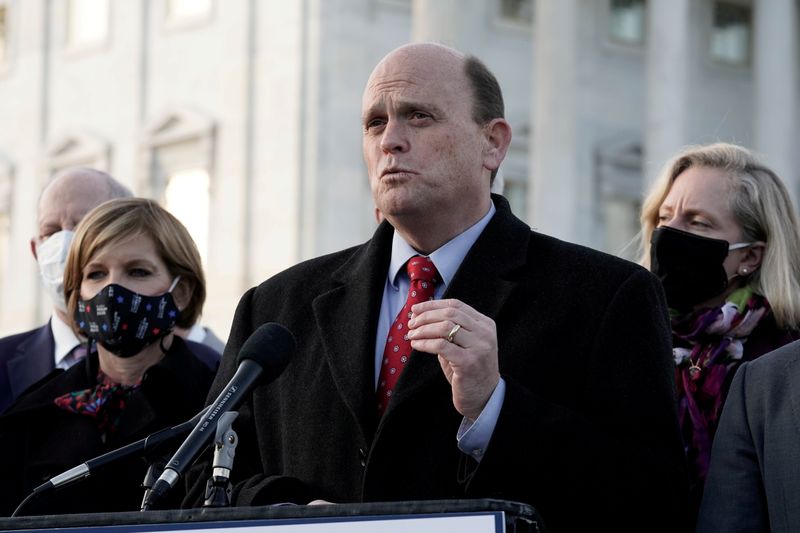 &copy; Reuters. Problem Solvers Caucus speak on Coronavirus package in Washington