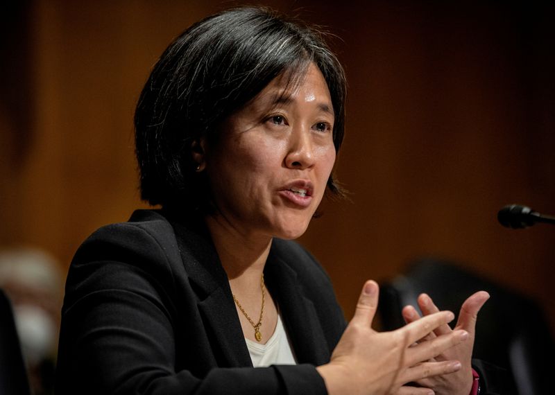 &copy; Reuters. FILE PHOTO: U.S. Senate Finance Committee conducts hearing on nomination of Katherine Tai to be U.S. Trade Representative.