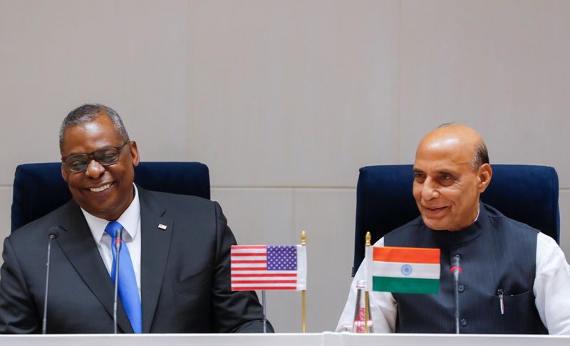 &copy; Reuters. U.S. Secretary of Defense Lloyd Austin visits New Delhi