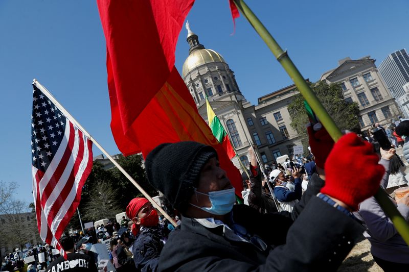 &copy; Reuters. Stop Asian Hate rally in Atlanta