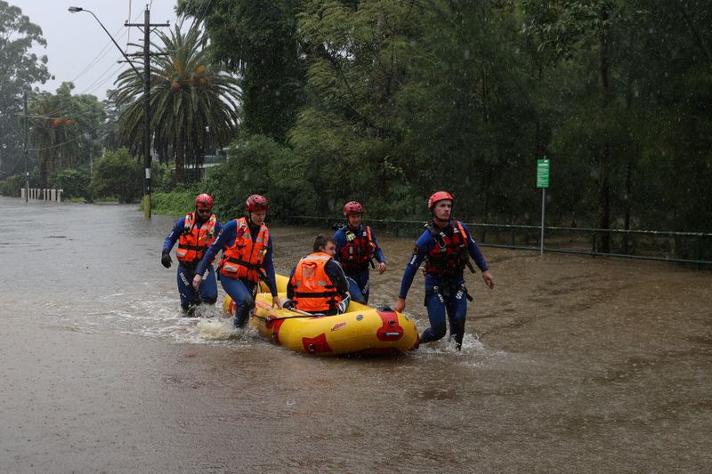 © Reuters. Severe rain event affecting the state of New South Wales in Sydney