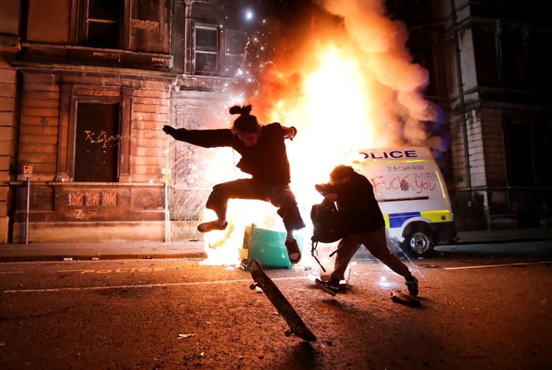 © Reuters. Protest against new proposed policing bill, in Bristol