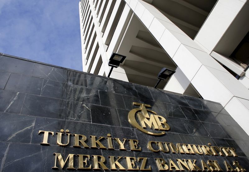 &copy; Reuters. FILE PHOTO: File photo of Turkey&apos;s Central Bank headquarters is seen in Ankara