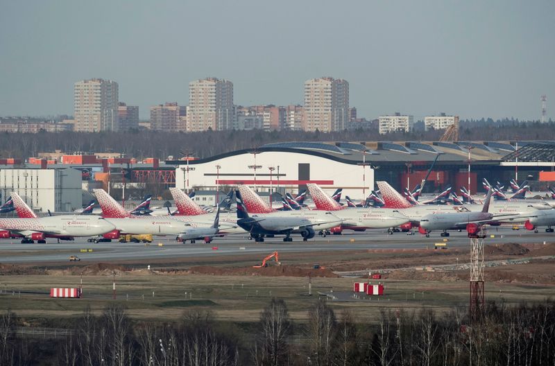 &copy; Reuters. FILE PHOTO: Planes are seen parked at Sheremetyevo International Airport outside Moscow
