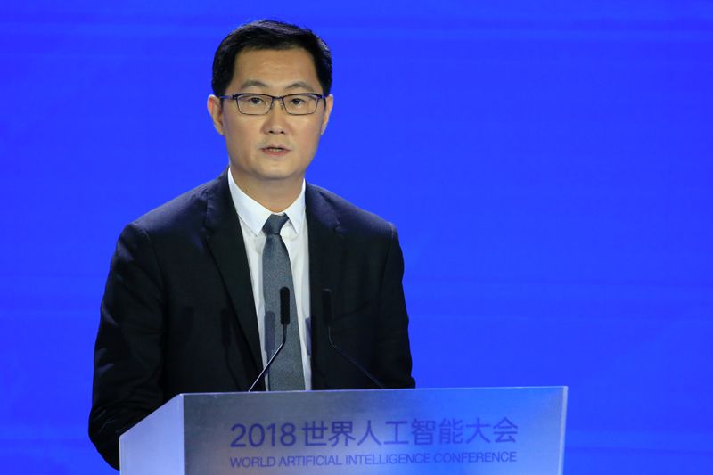 © Reuters. Tencent Chairman and Chief Executive Officer Pony Ma Huateng attends the WAIC in Shanghai