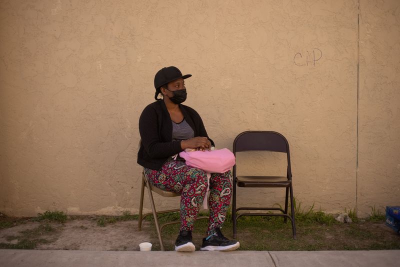 &copy; Reuters. Haitian migrant Nehemie Montrose in Del Rio, Texas