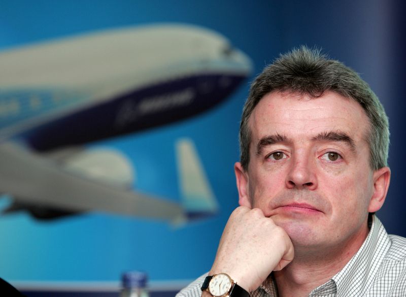 &copy; Reuters. Ryanair Chief Executive Michael O&apos;Leary speaks at a news conference in London, February 24, 2005. To..