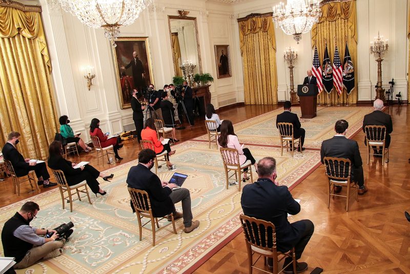 © Reuters. U.S. President Joe Biden holds news conference at the White House in Washington