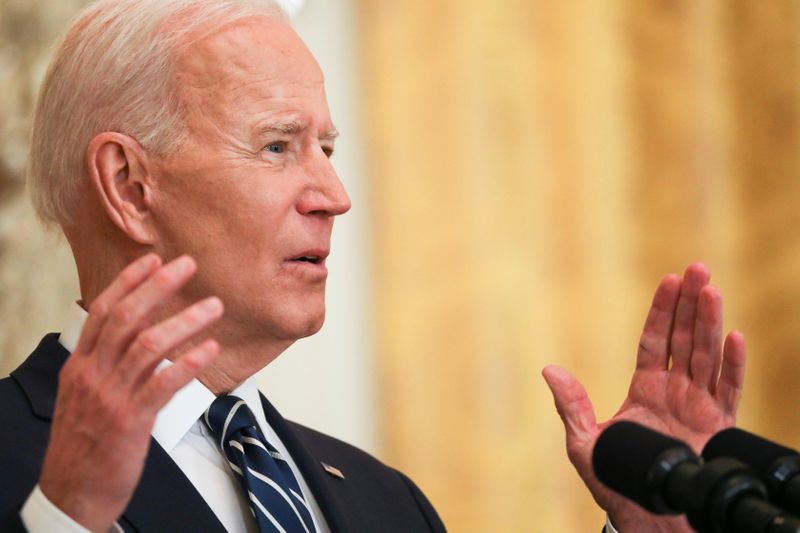 &copy; Reuters. U.S. President Joe Biden holds news conference at the White House in Washington