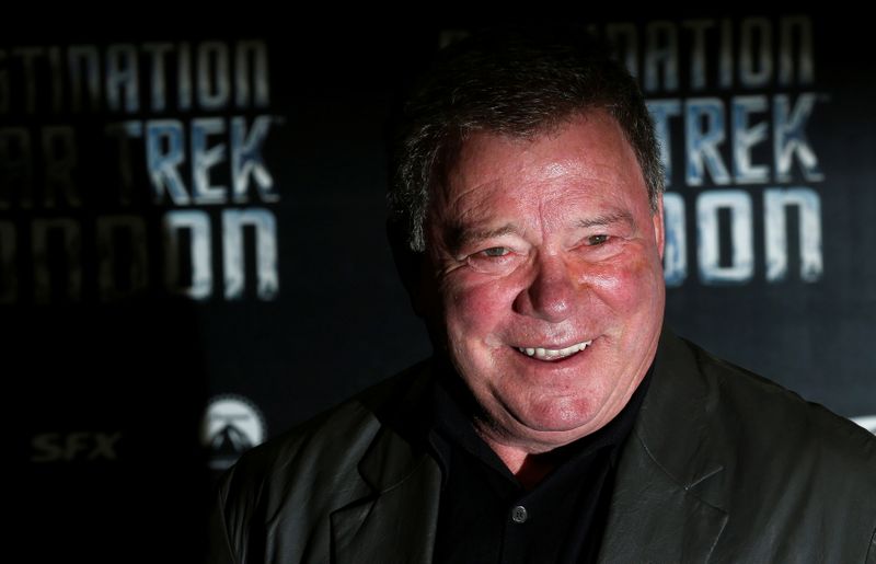 &copy; Reuters. FILE PHOTO: Shatner who plays Captain James T. Kirk in the original version of Star Trek arrives at the Destination Star Trek London event