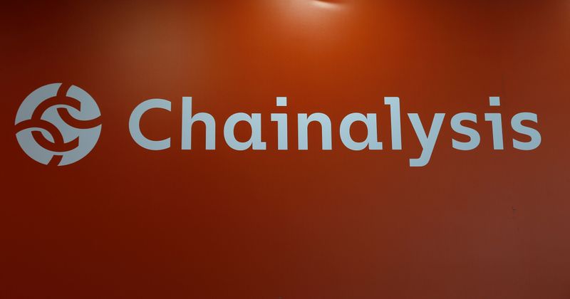 &copy; Reuters. The logo of Chainalysis is seen on their exhibition stand at the Delta Summit, Malta&apos;s official Blockchain and Digital Innovation event promoting cryptocurrency, in Ta&apos; Qali
