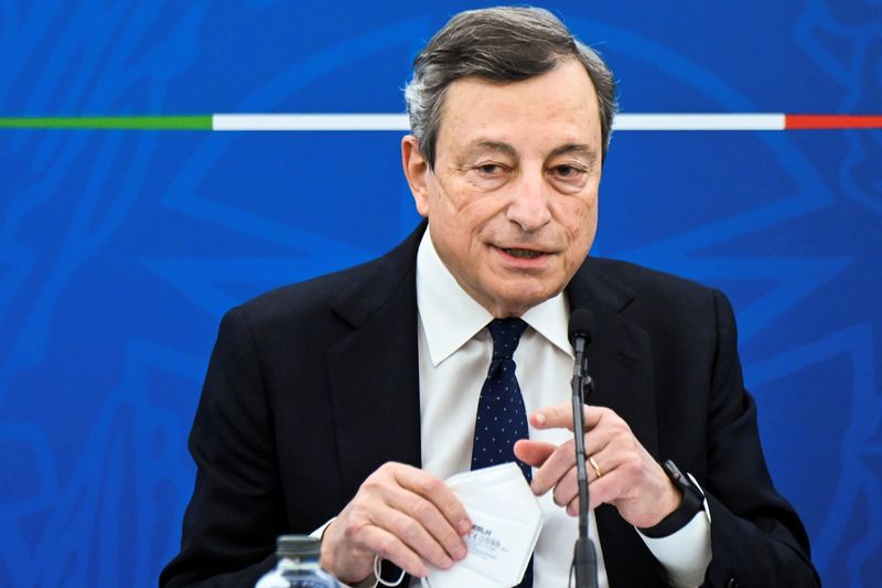 &copy; Reuters. Il presidente del consiglio Mario Draghi