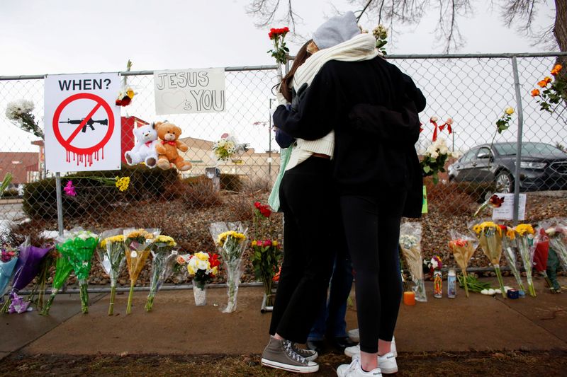 &copy; Reuters. FILE PHOTO: Site of a mass shooting at a King Soopers grocery store in Boulder