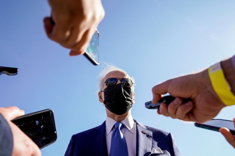 &copy; Reuters. U.S. President Joe Biden arrives in Newcastle, Delaware