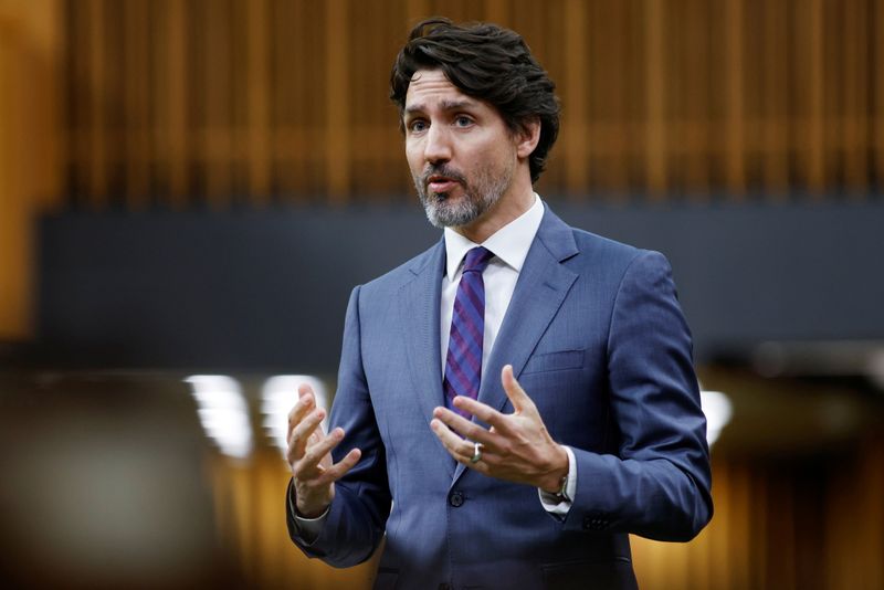 © Reuters. Canada's Prime Minister Justin Trudeau speaks during Question Period in the House of Commons on Parliament Hill in Ottawa