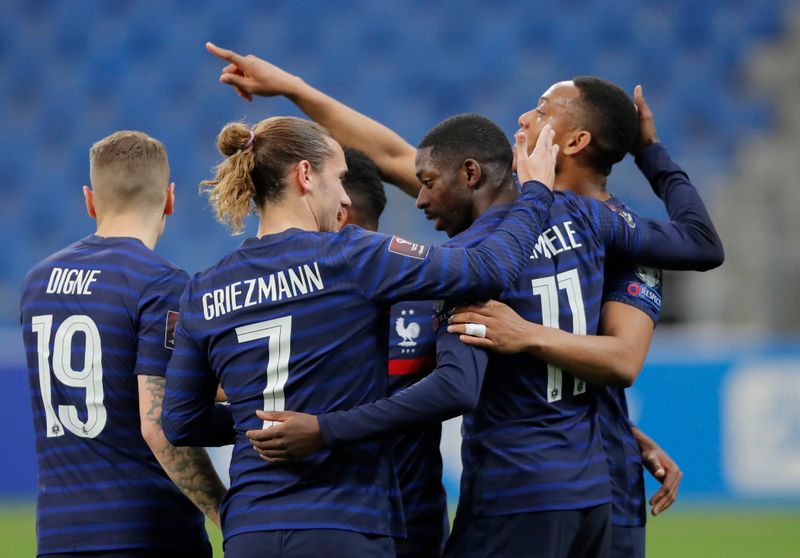 &copy; Reuters. ديمبلي يقود فرنسا للفوز على قازاخستان في تصفيات كأس العالم