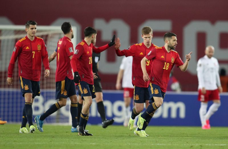 &copy; Reuters. إسبانيا تتفوق على جورجيا بفضل هدف أولمو القاتل